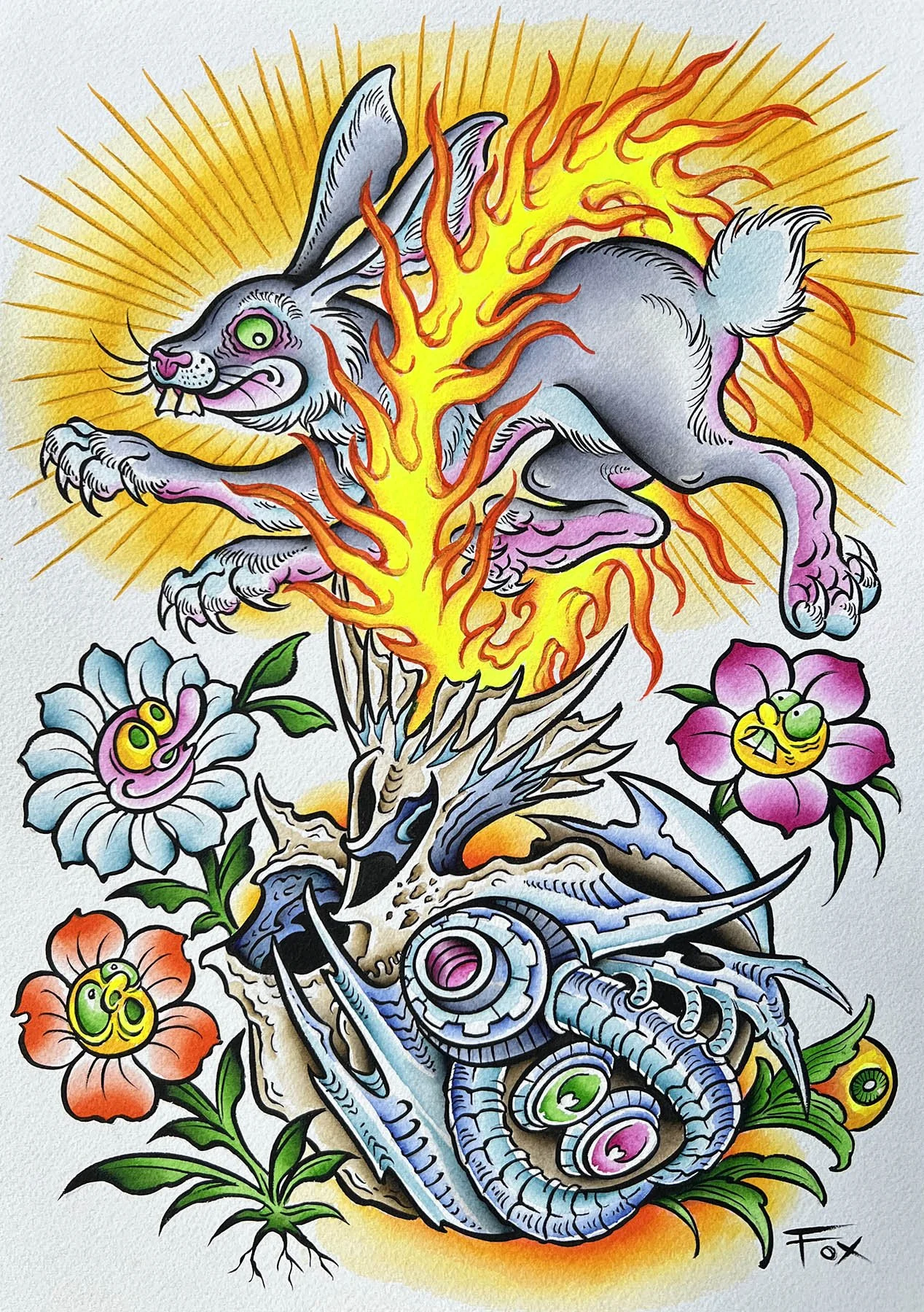 Original artwork by Philadelphia, PA tattoo artist, Dave Fox